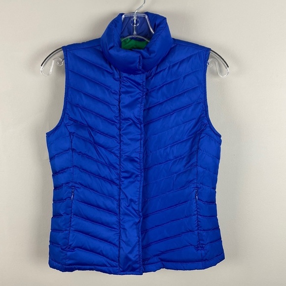 Talbots Blue Quilted Down Vest Size P - Picture 2 of 14